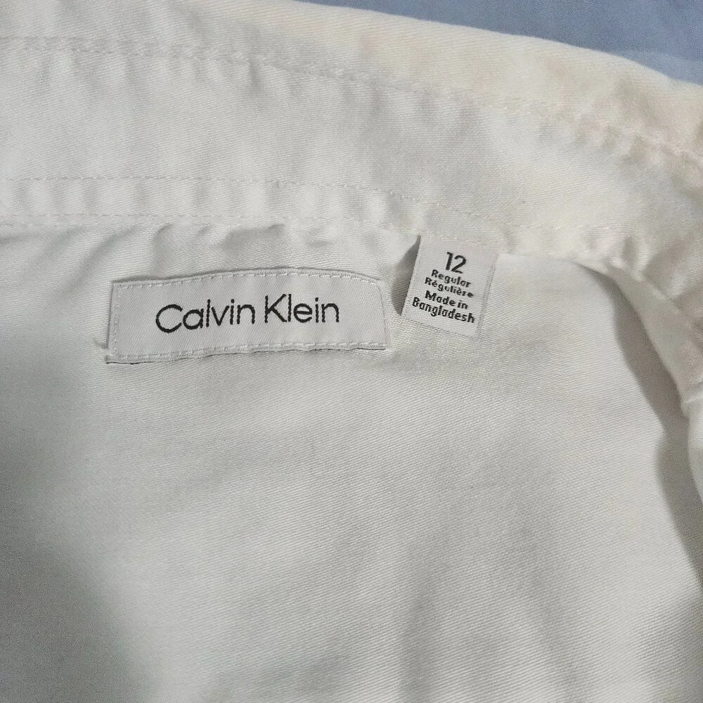 CALVIN KLEIN BOYS' BUTTON DOWN SHIRT, SIZE 12